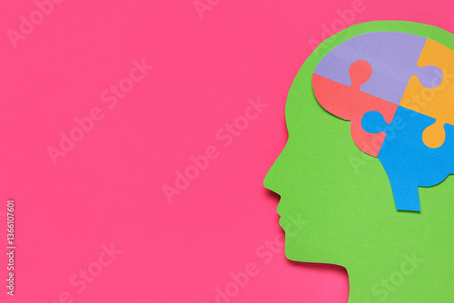 Paper human head with color...