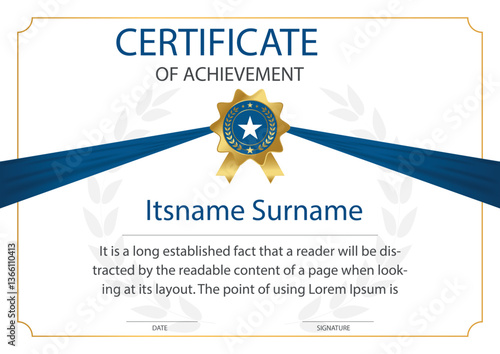 Education office course certificate modern elegant template