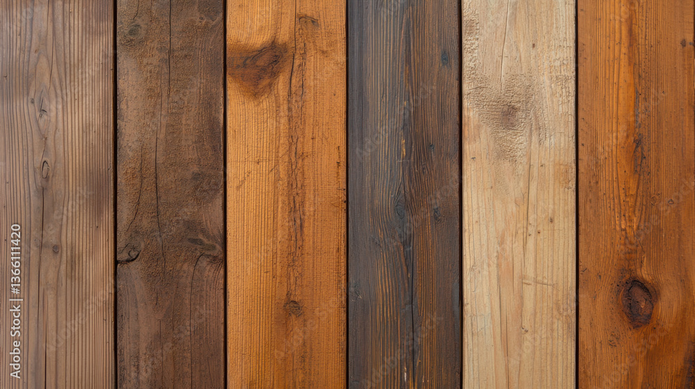 Naklejka premium Antique wood panels with earthy tones create rustic texture