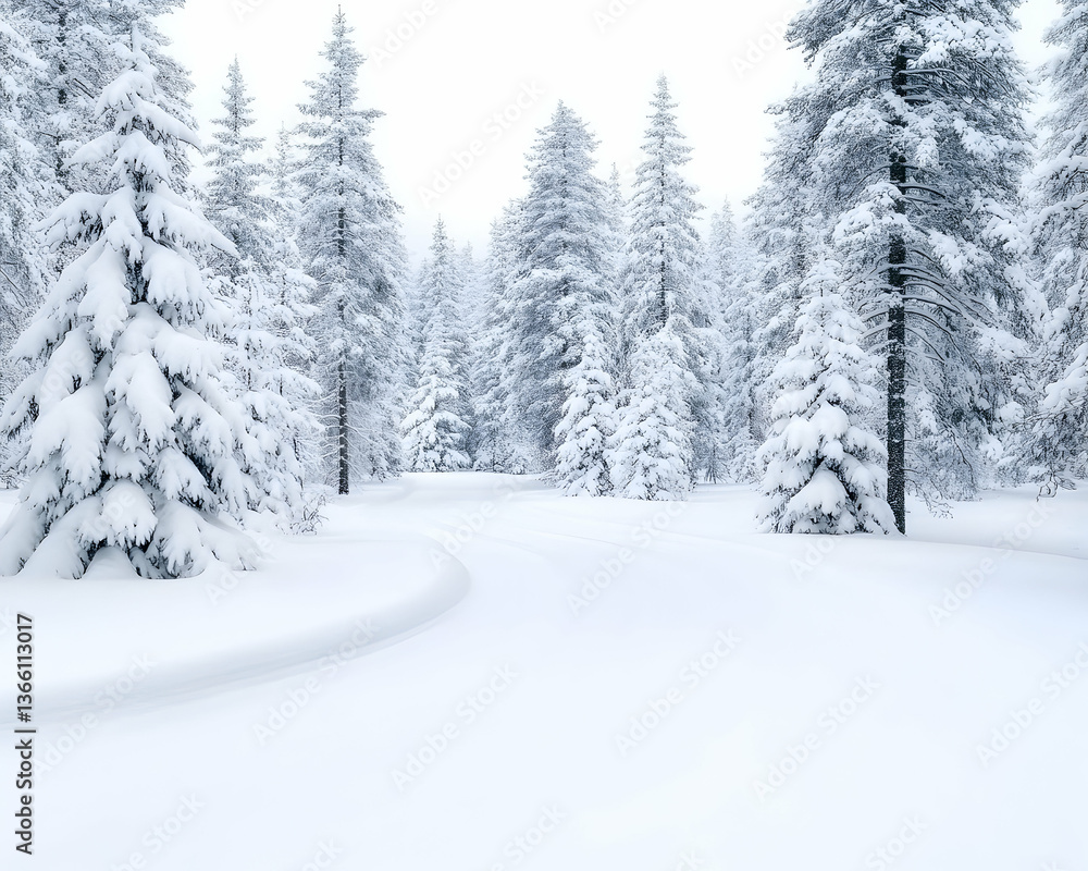 Snowy forest path Snowy forest path