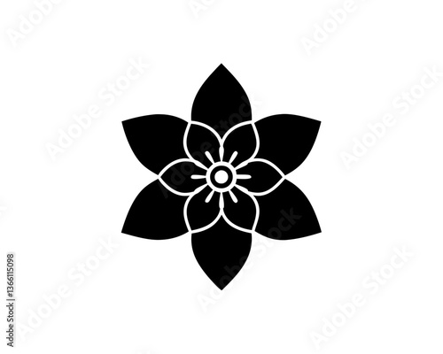 creative details Columbine Flower Icon vector illustration