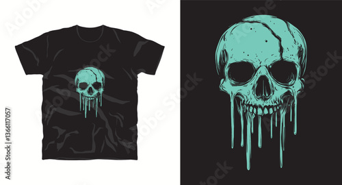 Skull head vector graphic t-shirt design print