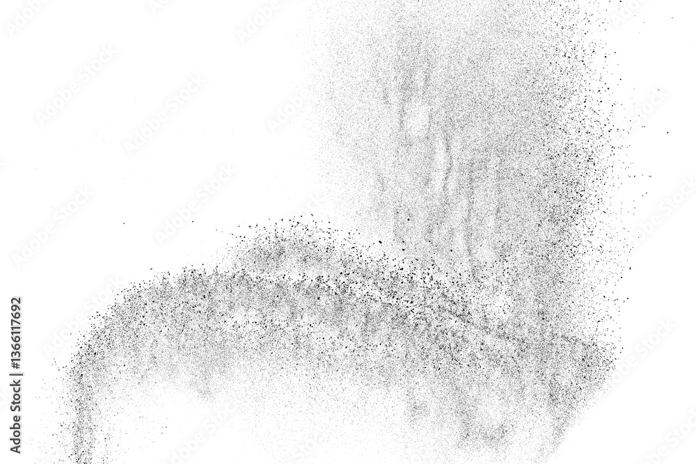 Water texture. Splash effect. Snow overlay. Drops liquid. Grunge pattern. Black explosion on transparent background. PNG format.