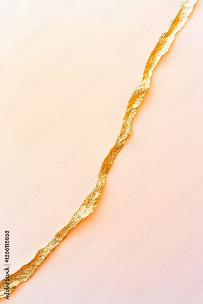 Fototapeta premium delicate thread of gold running diagonally across muted neutral background