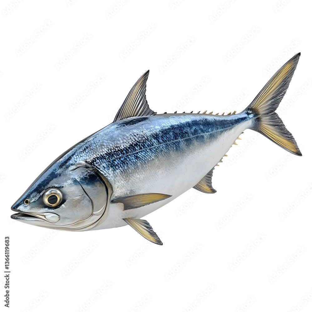 Naklejka premium 3D illustration of bluefish isolated on transparent background.png