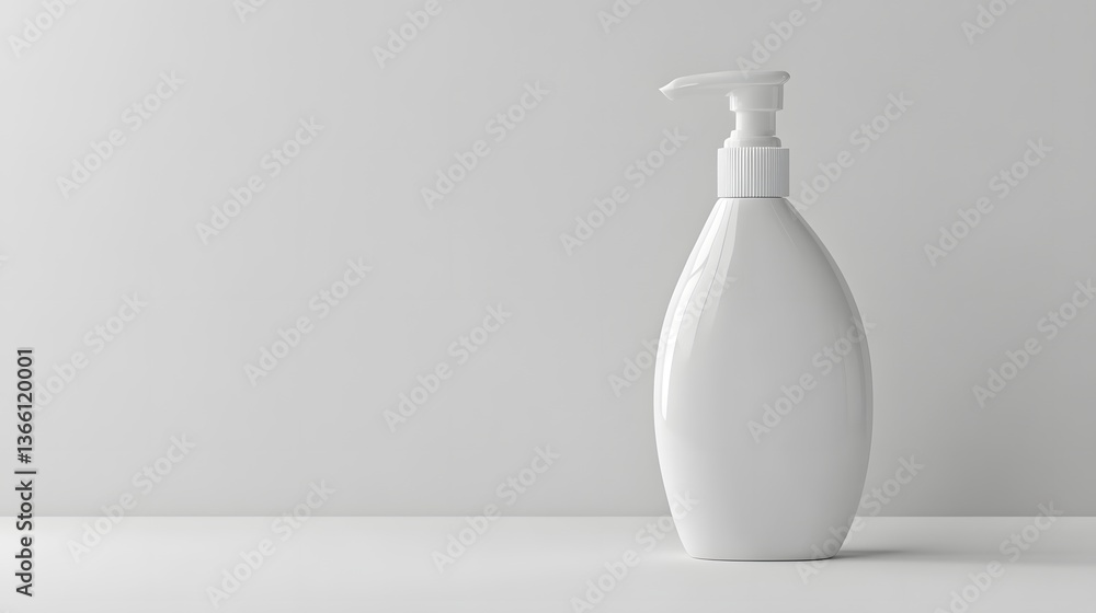 White soap bottle on plain background White soap bottle on plain background
