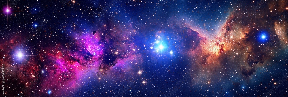 Fototapeta premium Exploring the Abyss of Deep Space: Cosmic Dust and Stars