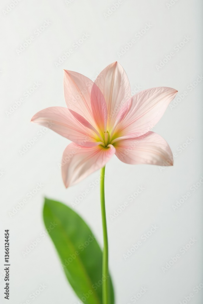 Pure and elegant flower against a bright white background, serene, plant, botanical Pure and elegant flower against a bright white background, serene, plant, botanical