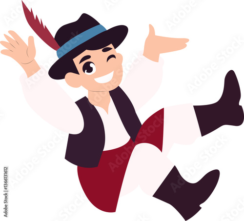 Happy Boy Traditional Folk Costume, A Romani dancer happy International Romani Day