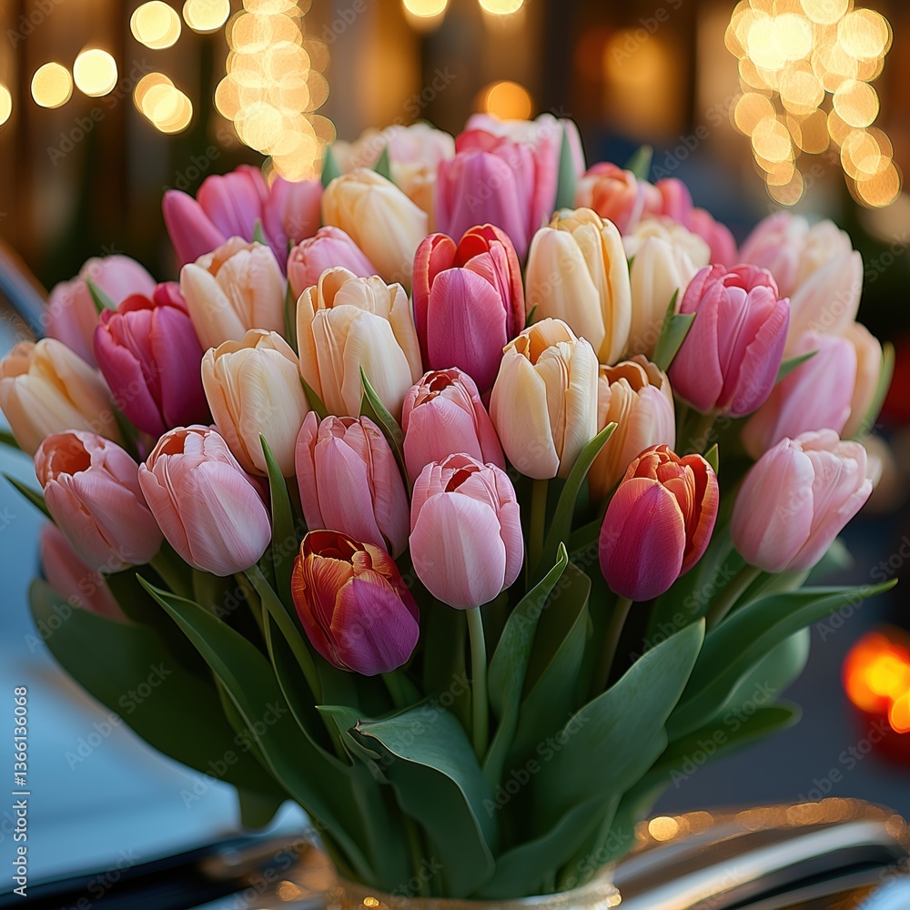 Obraz premium a delicate bouquet of tulips