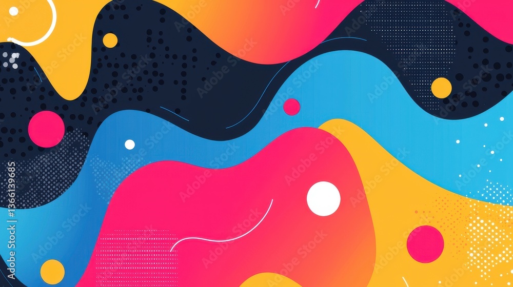 Fototapeta premium Vibrant Abstract Background With Flowing Shapes.