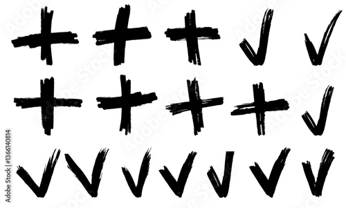 Scribble cross stain. Grunge mark frame. x black brush strokes. hand drawn ink spots. Vector Illustration. Isolated on white background. 