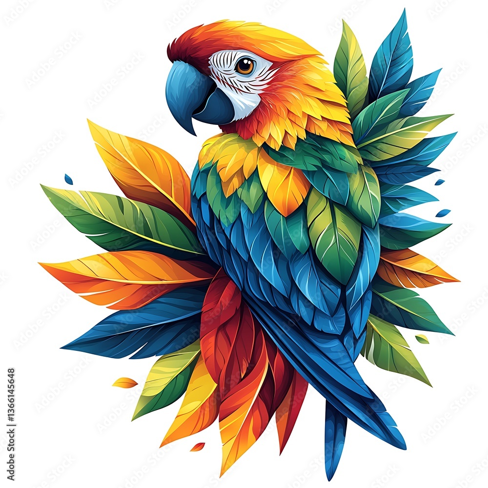 Fototapeta premium Vivid rainbow feathered parrot high resolution photo