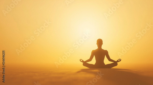 Wallpaper Mural Yoga Silhouette at Sunrise - Peaceful Meditation and Wellness Concept Torontodigital.ca