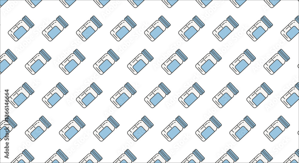 Obraz premium Seamless Medicine Bottle Pattern. Pharmaceutical and Healthcare-Themed Background