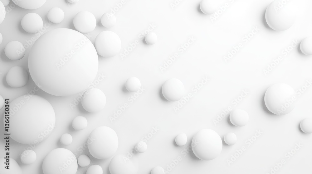 Abstract White Spheres Background: Minimalist Design and Clean Aesthetic Abstract White Spheres Background: Minimalist Design and Clean Aesthetic