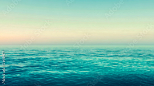 Fototapeta Naklejka Na Ścianę i Meble -  Beautiful ocean view turquoise water and sky calm sea scenic horizon nature background wallpaper 