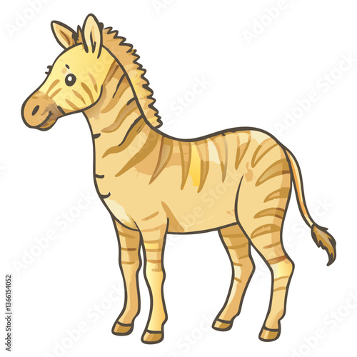 A cute cartoon zebra with a unique appearance