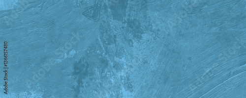 A Richly Layered and Lightly Distressed Blue Painted Surface with Subtle Artistic Accents

