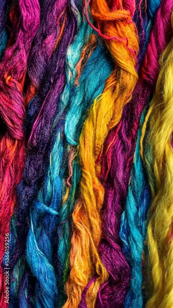 Colorful Twisted Yarn Texture Colorful Twisted Yarn Texture