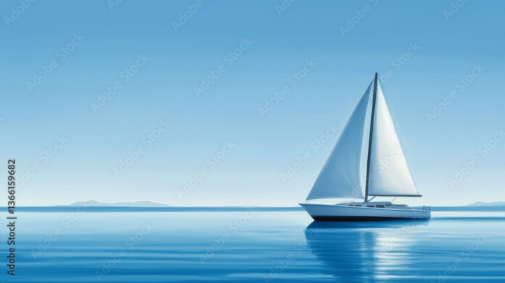 Obraz premium Serene summer sailing over blue waters