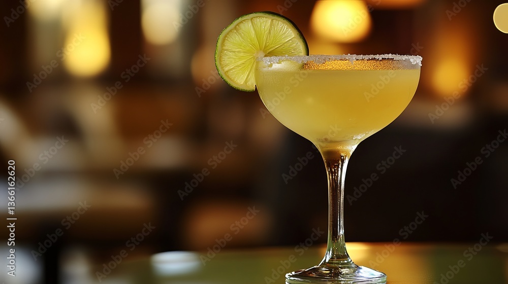 A cool lemon drink in a glass with lime. It looks fresh and summery on a green and beige table. A cool lemon drink in a glass with lime. It looks fresh and summery on a green and beige table.