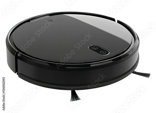 black robotic vacuum cleaner