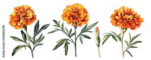 Wallpaper Mural Artistic Representation of Marigold Flowers in Festivals Torontodigital.ca