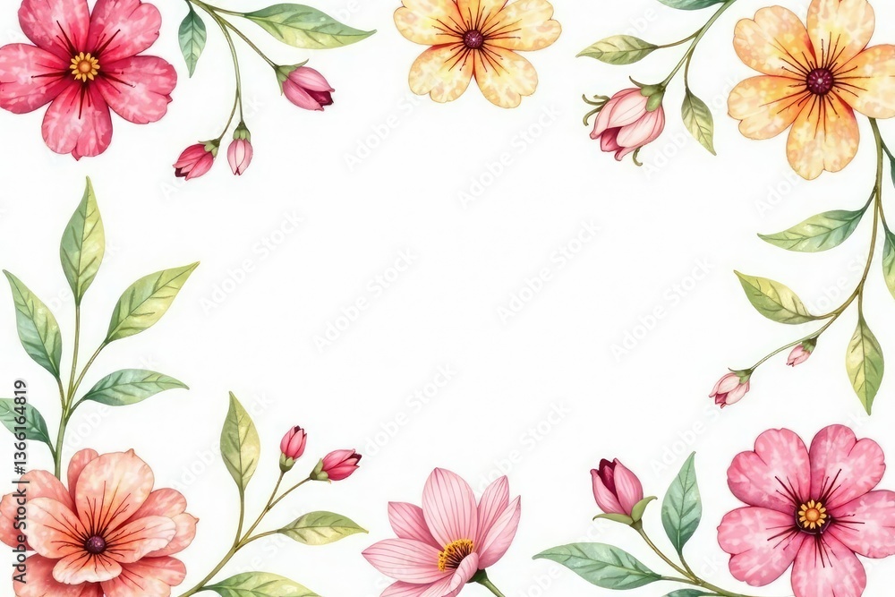 Obraz premium Delicate watercolor floral pattern, perfect for spring events , bloom, illustration