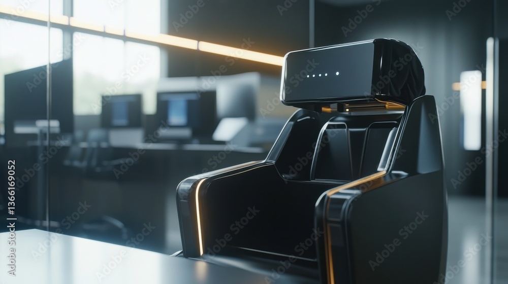 Fototapeta premium An AI powered virtual reality system creating immersive training simulations for professional skill development, Training technology style, photo of