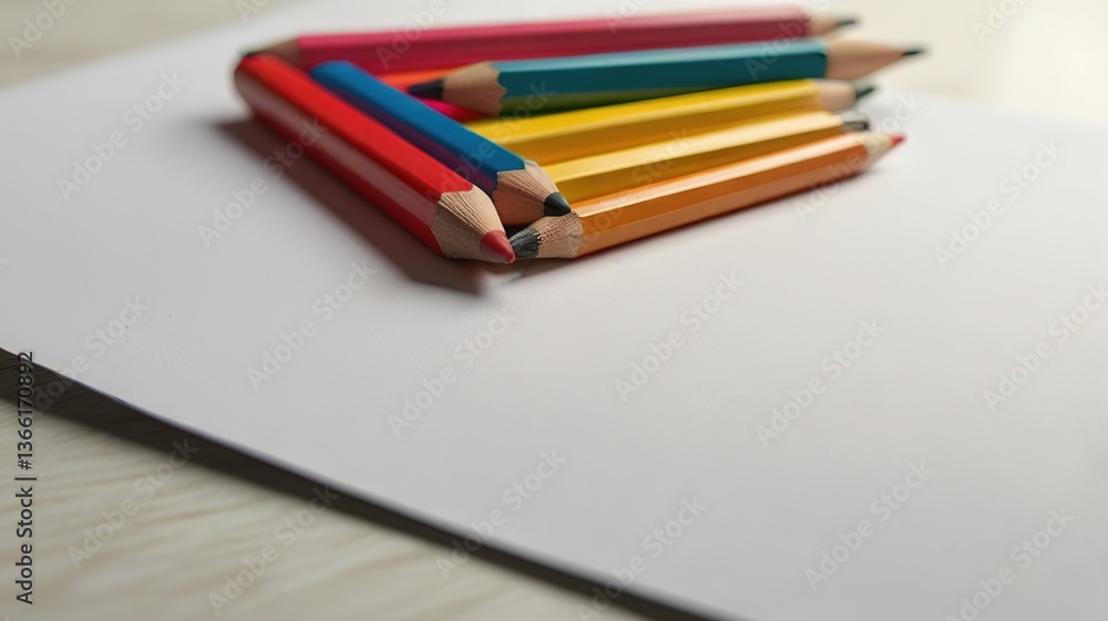 pencils, eraser and empty white papers . Empty place for text or drawing on the desk background. pencils, eraser and empty white papers . Empty place for text or drawing on the desk background.
