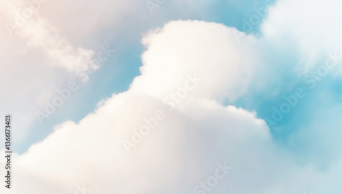 Light Fluffy Clouds with Soft Background Aesthetic