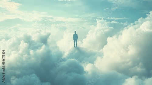 Wallpaper Mural Cloud engineer standing on clouds, visualizing solutions for efficient cloud infrastructure management Torontodigital.ca