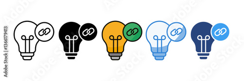 Solution Link Icon Set Multiple Style Collection