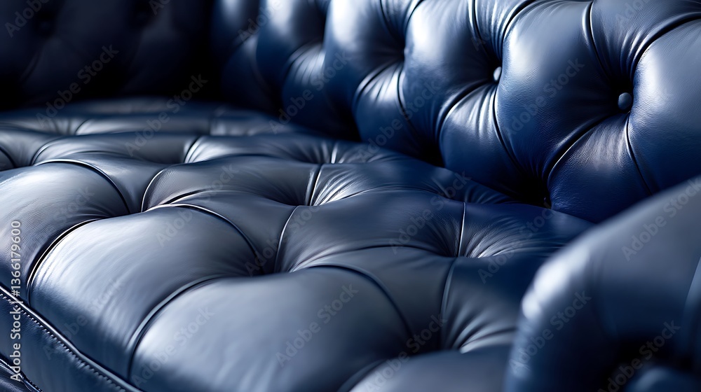 Fototapeta premium Luxurious Cream Leather Upholstery with Button-Tufted Pattern - Closeup Texture Background