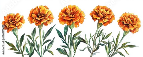 Wallpaper Mural Artistic Representation of Marigold Flowers in Festivals Torontodigital.ca