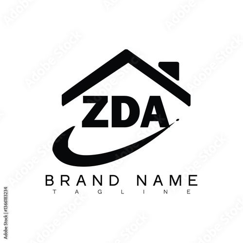 ZDA letter logo design. ZDA  business and real estate monogram logo vector template. ZDA letter logo, ZDA unique design, ZDA creative logo, ZDA business logo, ZDA monogram logo.