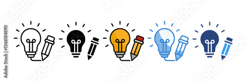 Creativity Icon Set Multiple Style Collection
