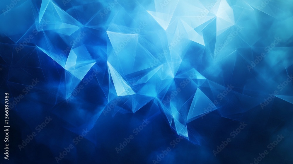 Fototapeta premium Abstract blue geometric banner design with vibrant shapes and lines creating a modern and dynamic background for digital and creative projects.