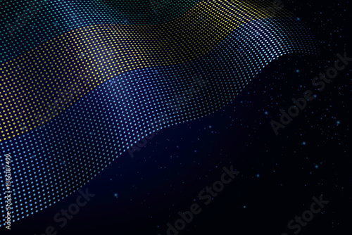 Obraz na płótnie Gabon digital flag made of dots over a starry background w salonie