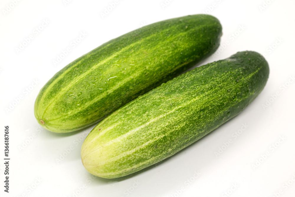 Some Cucumber in isolated background, Cucumber with water drop in white background Some Cucumber in isolated background, Cucumber with water drop in white background