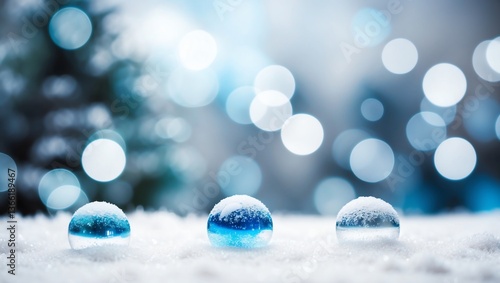 Winter Snow Bokeh with Paper Texture Background