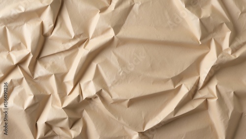 Wrinkled Beige Paper Texture Background