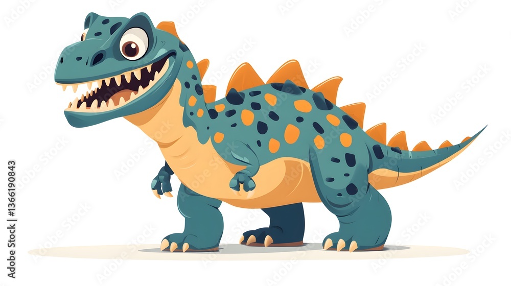 Fototapeta premium Professional Paleontology Carnotaurus Dinosaur Funny Character Illustration for Educational Use