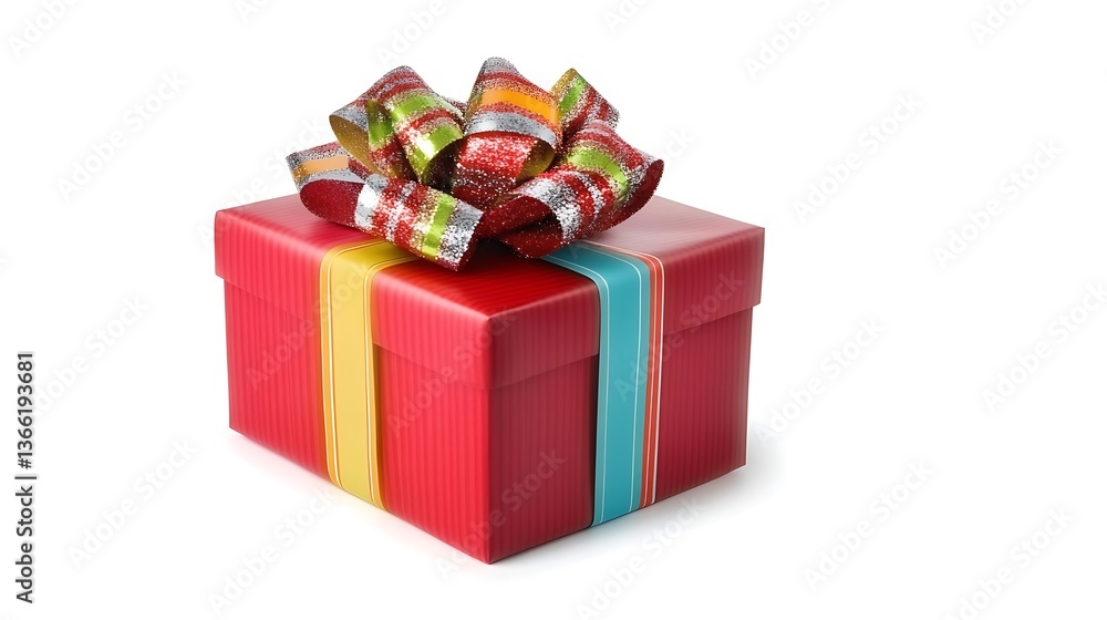 Festive red gift boxes with gold ribbons, perfect for a Christmas surprise Festive red gift boxes with gold ribbons, perfect for a Christmas surprise