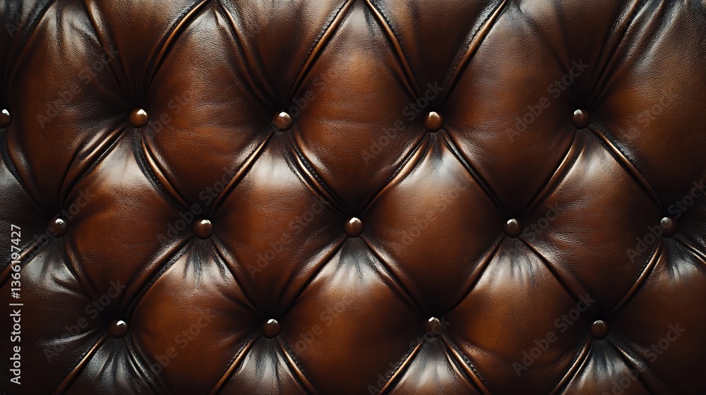 Fototapeta premium Luxurious Cream Leather Upholstery with Button-Tufted Pattern - Closeup Texture Background