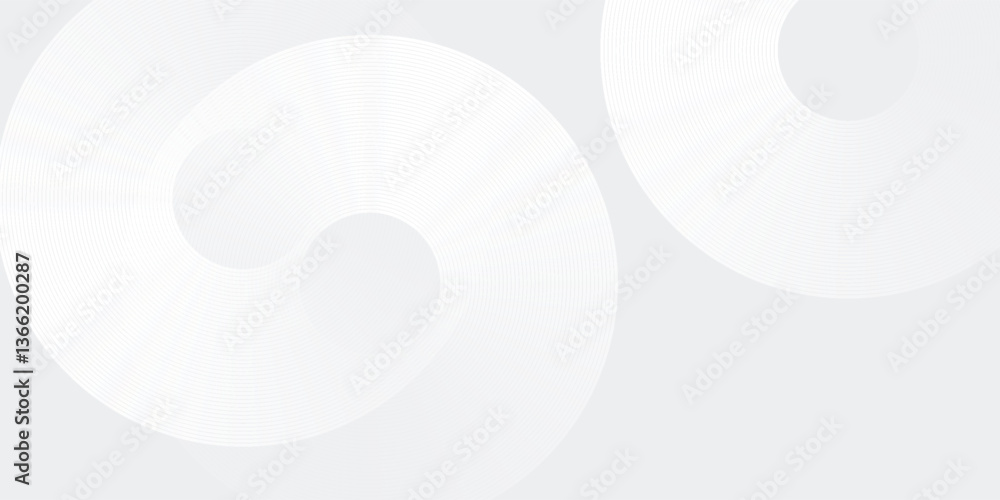 Obraz premium Vector white glowing geometric lines on gray background. Modern shiny blue circle lines pattern. Futuristic technology concept. Suit for cover abstract modern