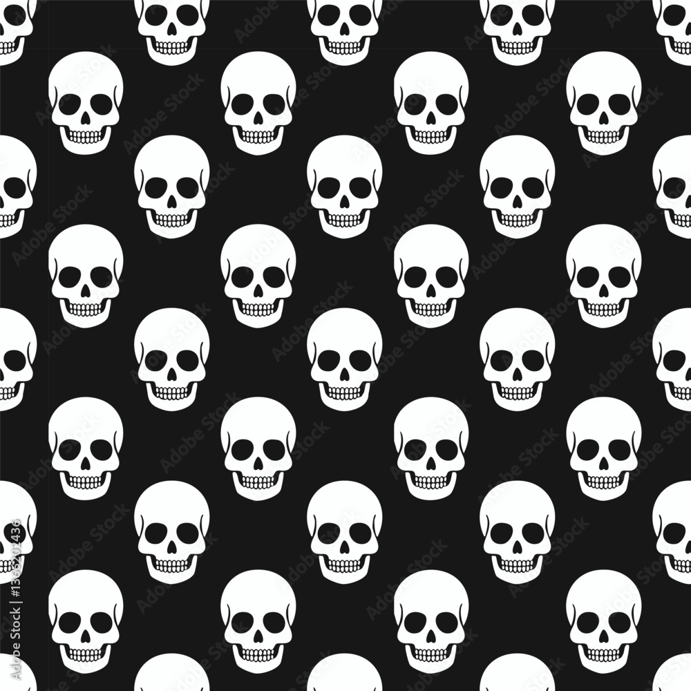 Halloween skull pattern background vector Halloween skull pattern background vector