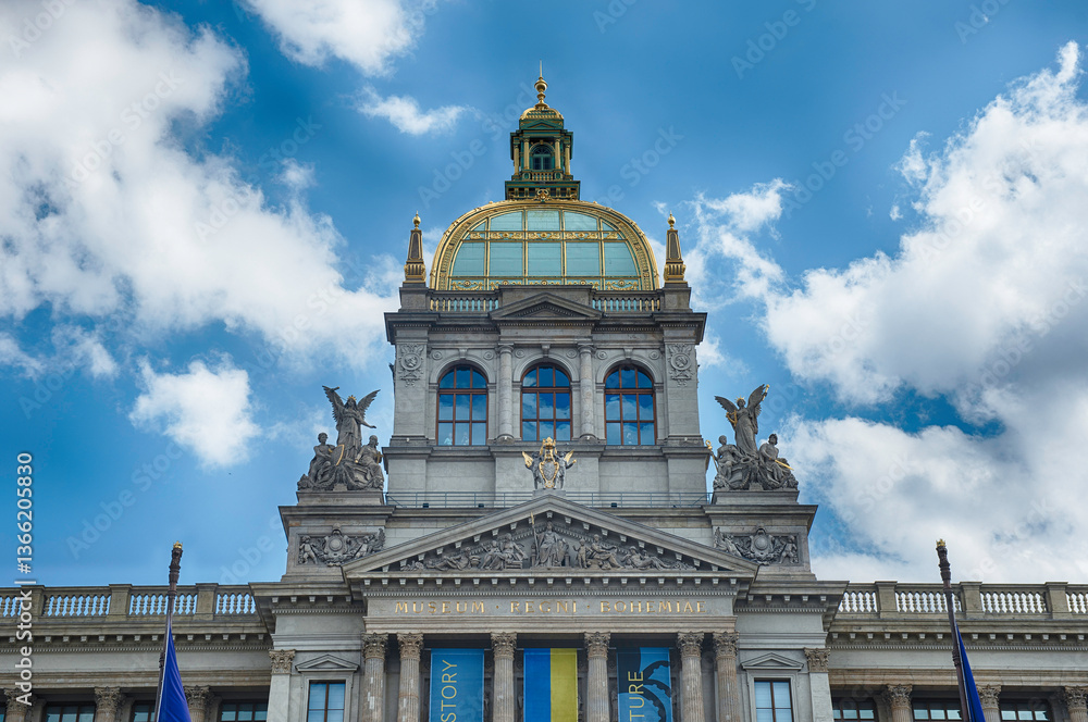 Fototapeta premium View of the National Museum in Prague, Czech Republic