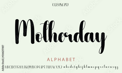 Luxury Motherday alphabet letters font for logo